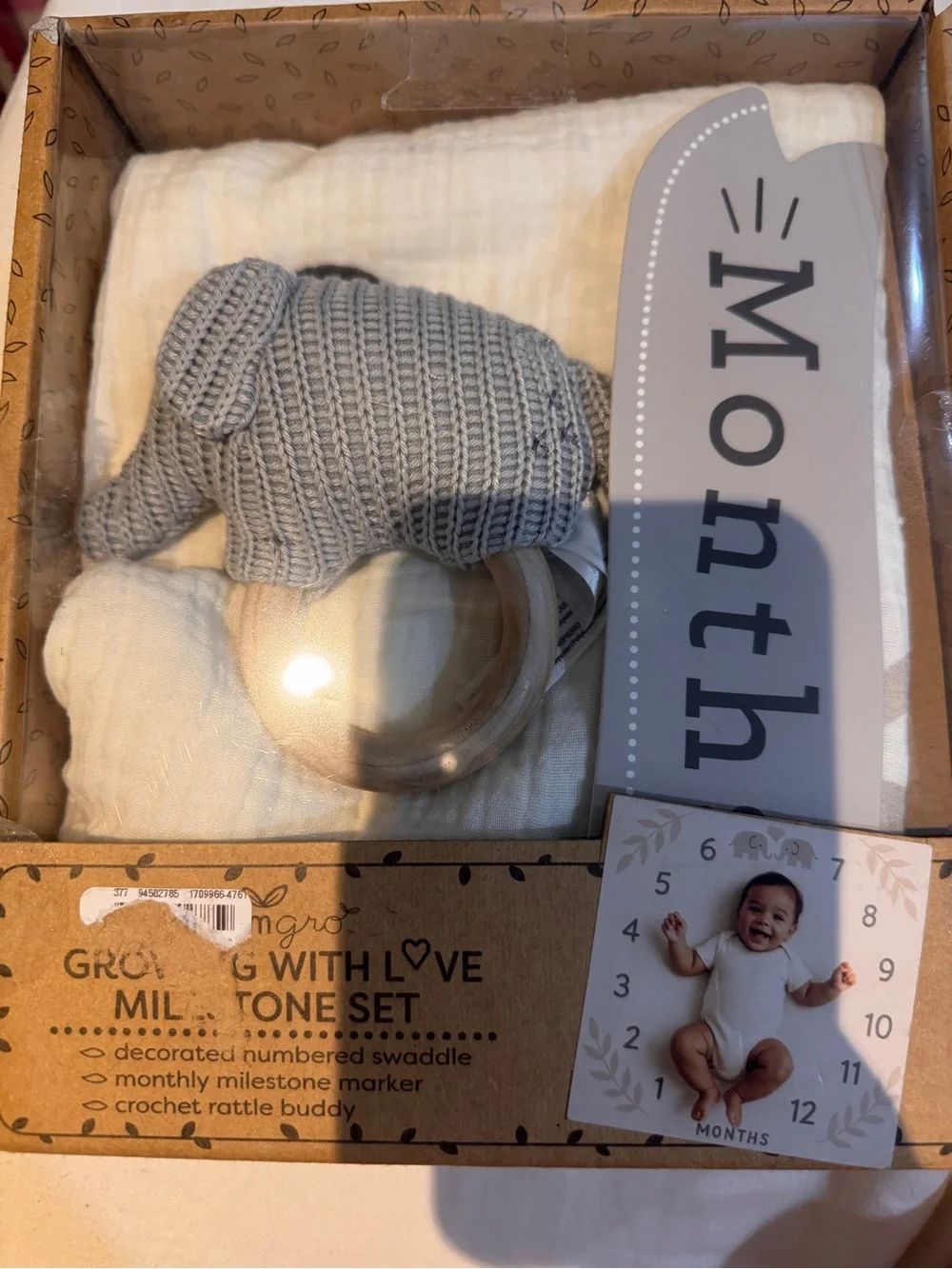 Source Unknown Baby Milestone Set - Gray & Cream